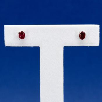 White Gold Earrings - white gold, ruby - 1990 White Gold Earrings - white gold, ruby - 1990