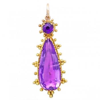 Pendant - gold, amethyst - 1880 Pendant - gold, amethyst - 1880