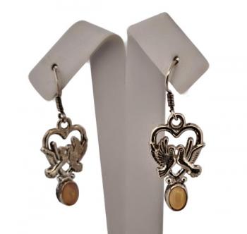 Silver Earrings - silver, opal - 1990 Silver Earrings - silver, opal - 1990