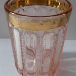 Pink glass with gold border - Zum Andenken Pink glass with gold border - Zum Andenken