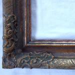 Patinated gold frame with decorations, square shap Patinated gold frame with decorations, square shap