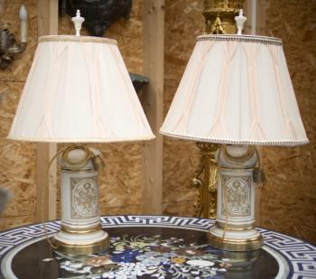 Pair of Lamps - porcelain - 1930 Pair of Lamps - porcelain - 1930