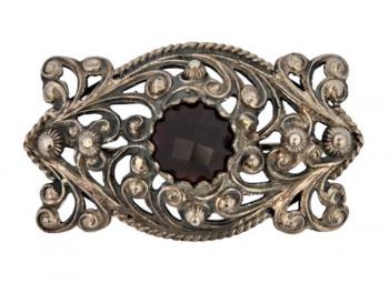 Silver brooch - silver, Czech garnet - 1900 Silver brooch - silver, Czech garnet - 1900