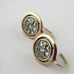 Gold ring and earrings with diamonds and silver Gold ring and earrings with diamonds and silver