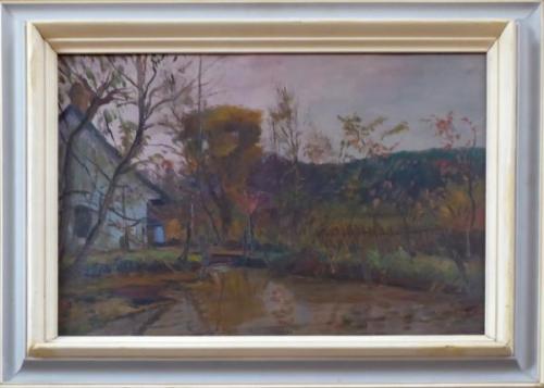 Jaro Svoboda - Cottage with a sluice and trees Jaro Svoboda - Cottage with a sluice and trees