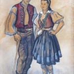 Hlavacek Josef - Young couple in costume Hlavacek Josef - Young couple in costume