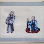 Three Chinese painted scenes from the late 19th ce Three Chinese painted scenes from the late 19th ce