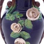 Blue vase with embossed roses - Bloch, Eichenwald Blue vase with embossed roses - Bloch, Eichenwald