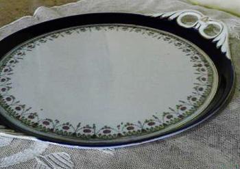 Porcelain Tray - white porcelain, cobalt - 1930 Porcelain Tray - white porcelain, cobalt - 1930