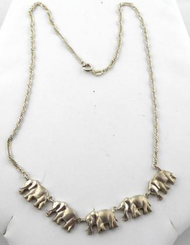 Silver necklace with elephants Silver necklace with elephants