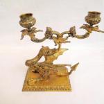 Two-Light Candelabra - patinated bronze - 1890 Two-Light Candelabra - patinated bronze - 1890