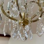 Twelve Light Chandelier - crystal, brass - 1890 Twelve Light Chandelier - crystal, brass - 1890