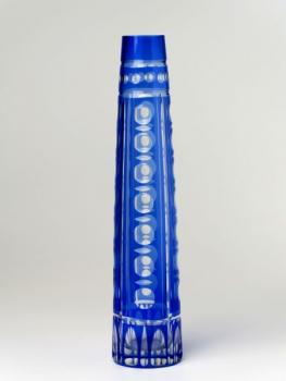 Vase - clear glass, blue glass - 1930 Vase - clear glass, blue glass - 1930