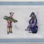 Three Chinese painted scenes from the late 19th ce Three Chinese painted scenes from the late 19th ce