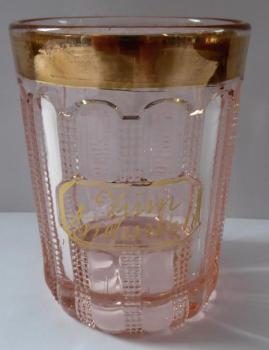 Pink glass with gold border - Zum Andenken Pink glass with gold border - Zum Andenken