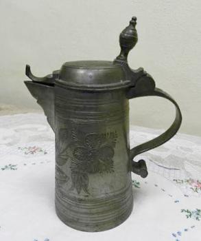 Pewter pitcher - tin - 1848 Pewter pitcher - tin - 1848