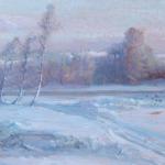 Max Ostry - Winter landscape with trees and crows Max Ostry - Winter landscape with trees and crows