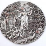 Girl with birds in the garden Girl with birds in the garden