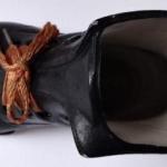 Black bisque porcelain shoe Black bisque porcelain shoe