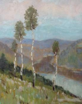 J. Kar. Jelinek - View of the valley with the rive J. Kar. Jelinek - View of the valley with the rive