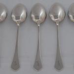 Five silver spoons - Art deco Five silver spoons - Art deco