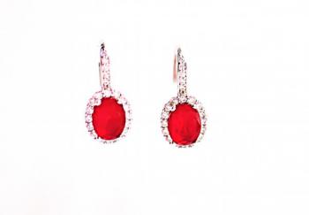 Silver Earrings - silver, zircon - 1980 Silver Earrings - silver, zircon - 1980