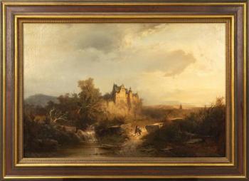 Romantic Landscape - Heinrich Hiller - 1886 Romantic Landscape - Heinrich Hiller - 1886