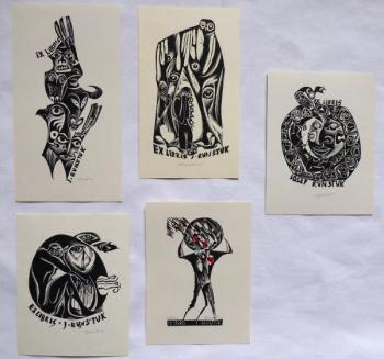 Anna Grmelova - Five ex libris J. Runstuk  Anna Grmelova - Five ex libris J. Runstuk