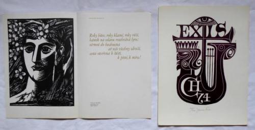 Jaroslav Svab - Exlibris 74, Vaclav Masek + Franti Jaroslav Svab - Exlibris 74, Vaclav Masek + Franti