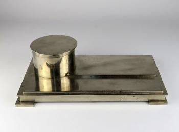 Inkwell - brass, nickel - 1930 Inkwell - brass, nickel - 1930