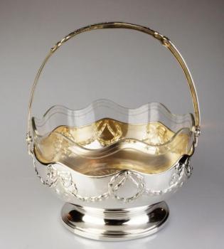 Jardiniere - glass, silver - 1910