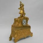 Figural Mantel Timepiece - bronze, enamel - 1850