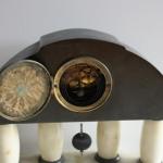 Mantel Clock - alabaster, patinated bronze - 1920