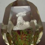 Glass Paperweight - facet glass - 1930