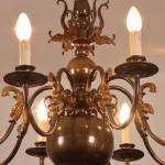 Eight Light Chandelier - patinated metal - 1950