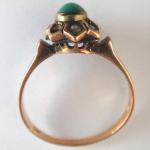 Gold ring with river pearls and turquoise