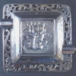 Small silver ashtray with figures