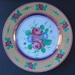 Plate with roses and ocher trim