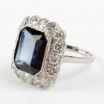 Platinum Ring - white gold, brilliant cut diamond - 1930