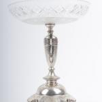 Silver Pedestal Bowl - cut glass, silver - 1900