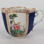 Cup and Saucer - white porcelain - Meissen - 1870