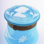 Glass Jar - blue glass - 1900