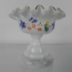 Glass Pedestal Bowl - milk glass - 1870