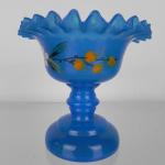 Glass Pedestal Bowl - blue glass - 1870