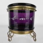 Glass Jar - brass, glass violet - 1900