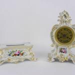 Mantel Clock - white porcelain - 1870