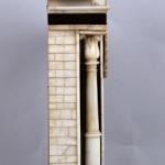 Mantel Clock - alabaster, bronze - Biedermeier - 1870