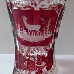 Goblet with ruby glass and engraved motifs 