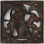 antique relief of cast iron with patina