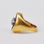Ladies' Gold Ring - enamel, yellow gold - 1950
